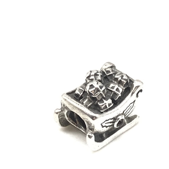 Pandora Retired Garnet Santa’s Sleigh Charm - Picture 3 of 5